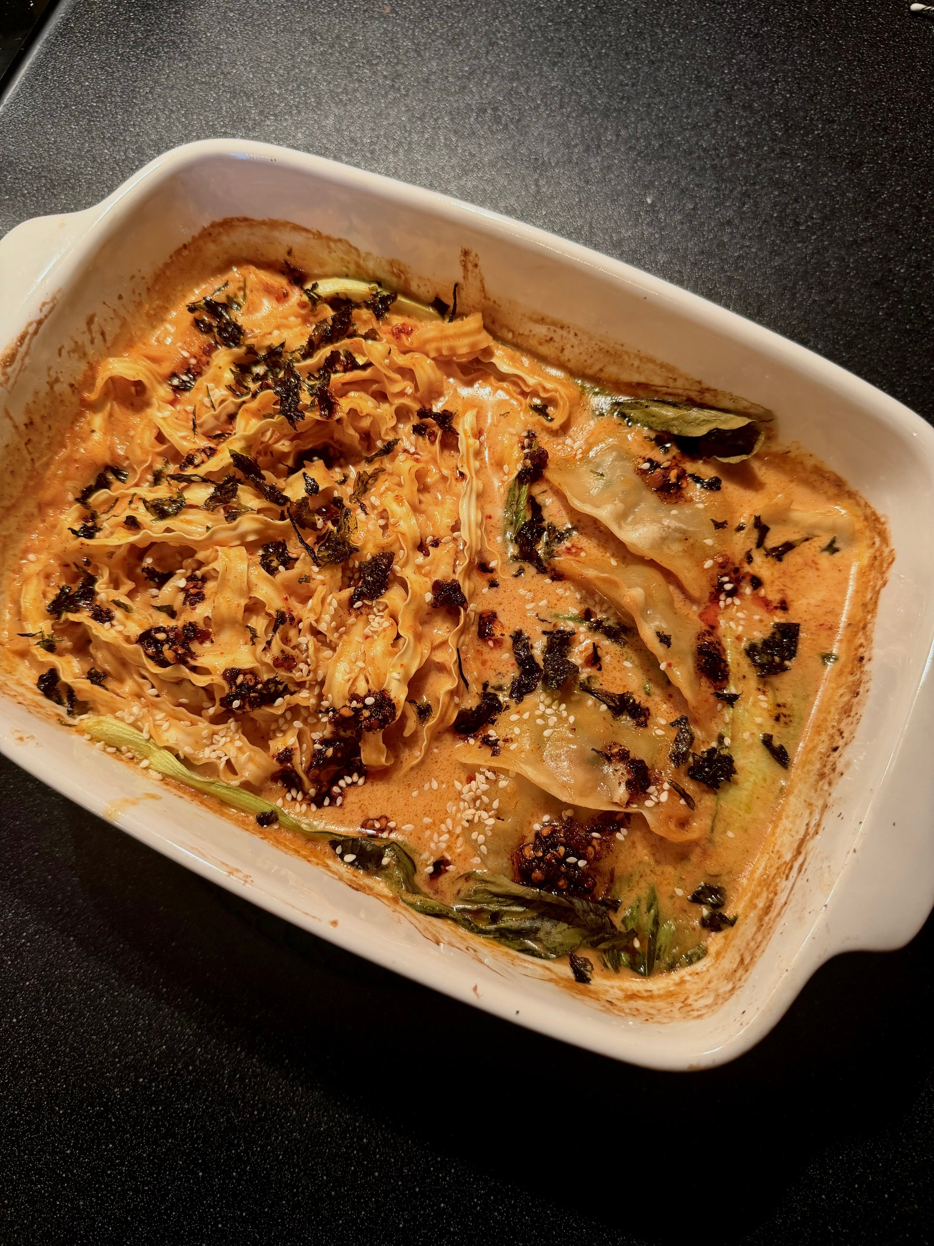 Dumpling Oven Bake + Knife-cut Noodles 🥟