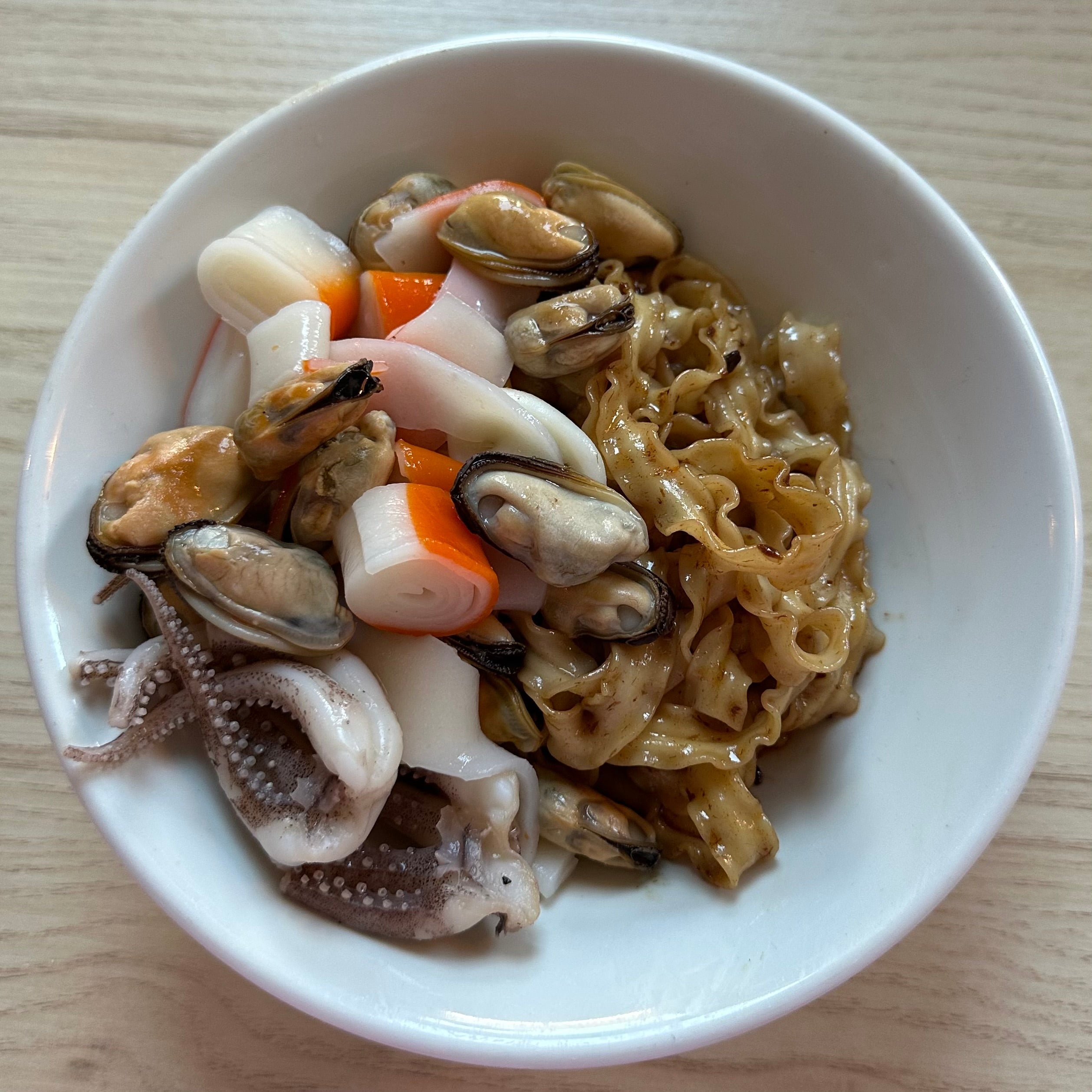 Taiwanese style seafood noodles