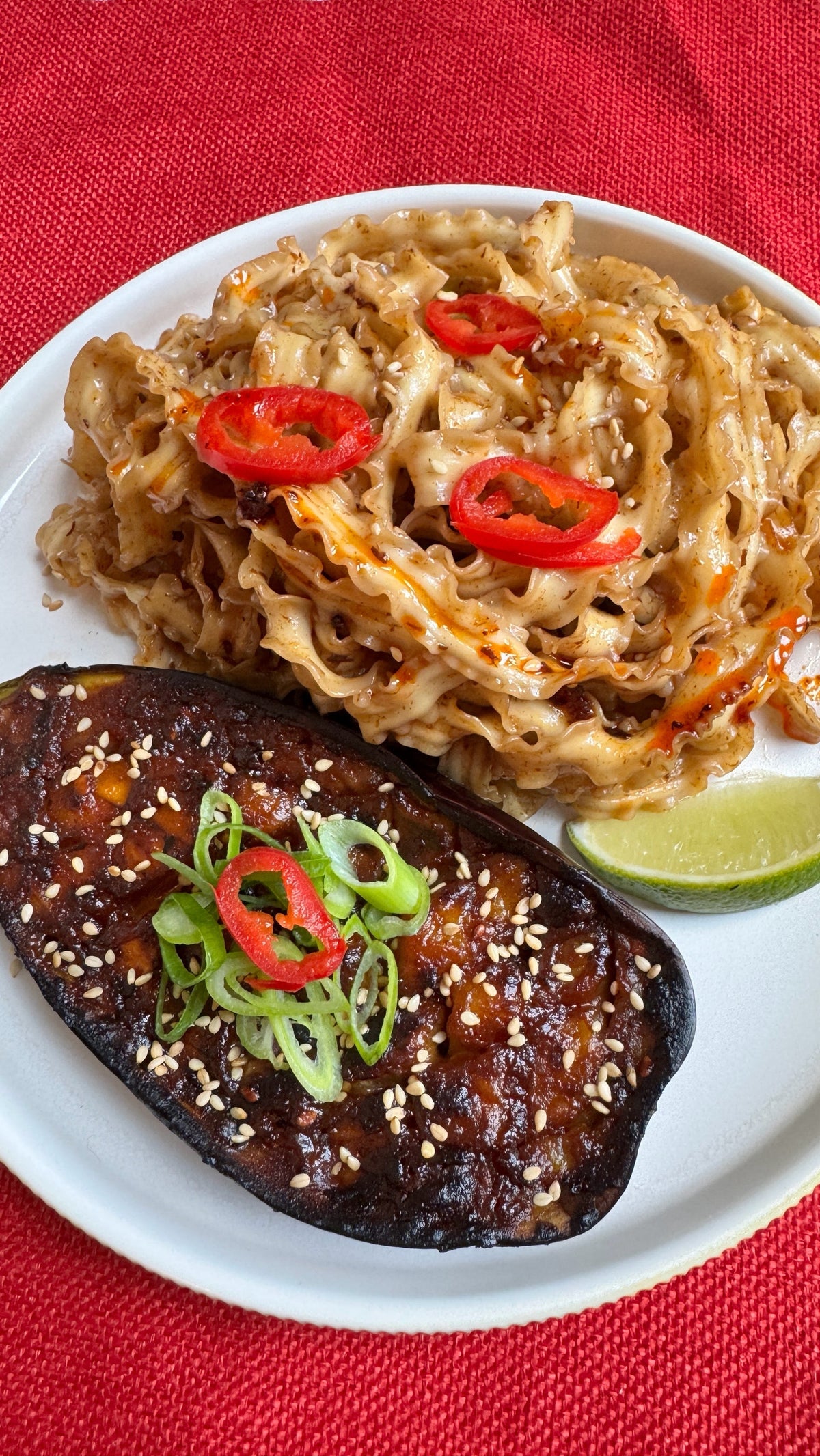 HOT HONEY MISO EGGPLANT XO NOODLES