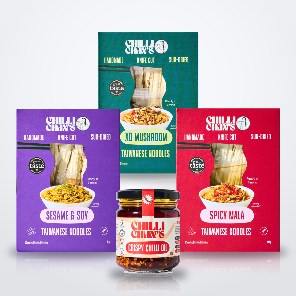 Starter Pack: 3 Noodles + Chilli Oil