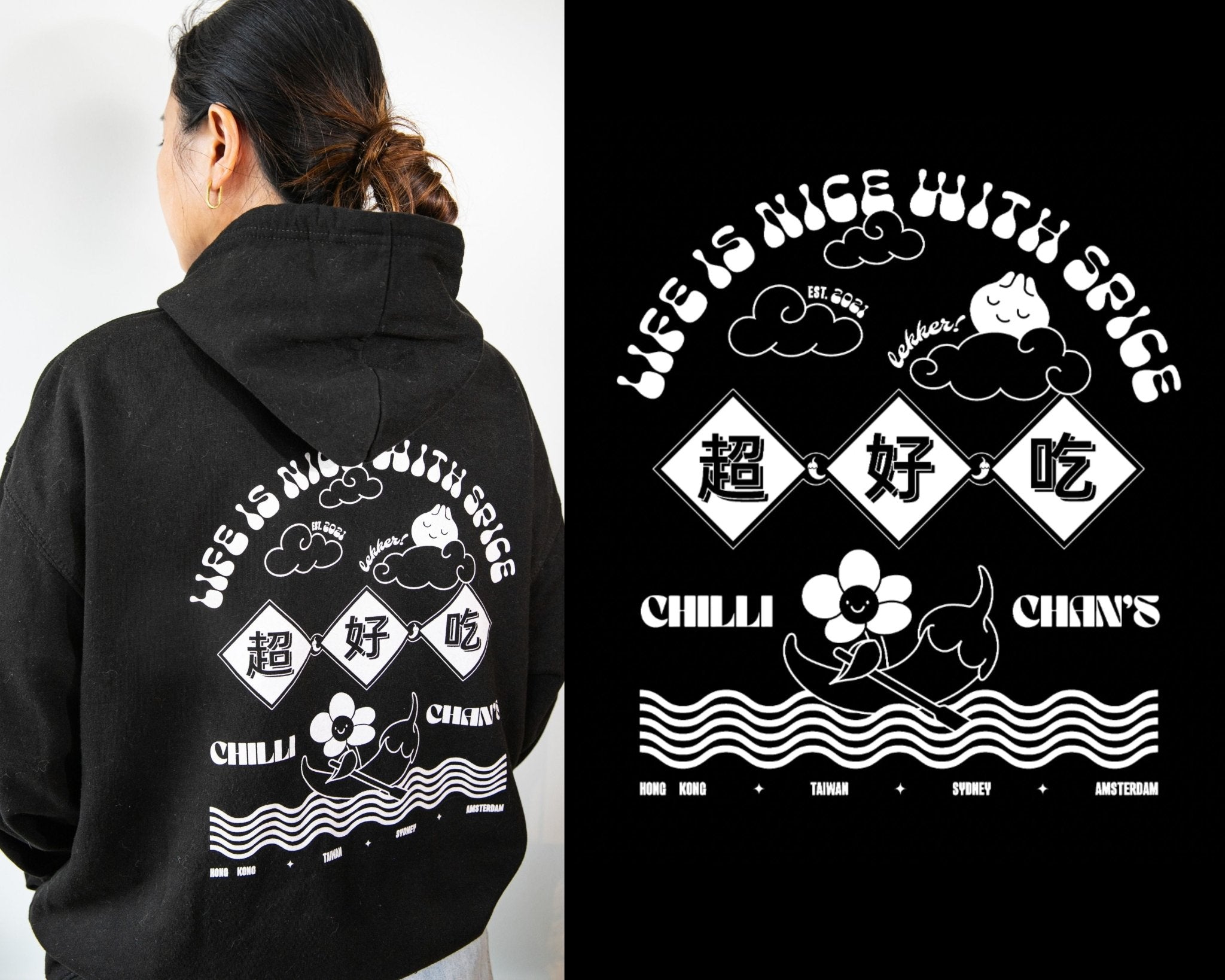 Chilli Hoodie Black - chillichans